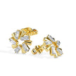 0.75Ct Flower Baguette Cut Lab-Grown Diamond Gold Stud Earrings