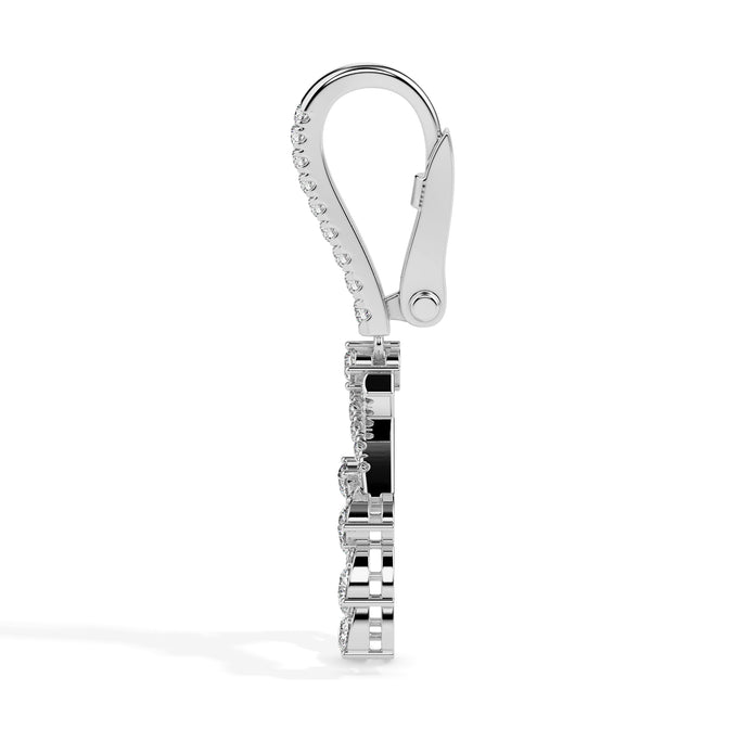 0.68Ct Round Cut Prong Lab-Grown Diamond Gold Drop Hoop Earrings