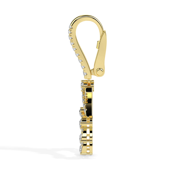 0.68Ct Round Cut Prong Lab-Grown Diamond Gold Drop Hoop Earrings
