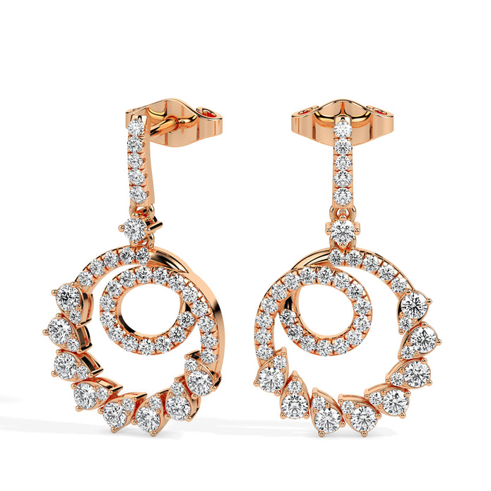 0.88Ct Prong Set Lab-Grown Diamond Gold Drop Earrings