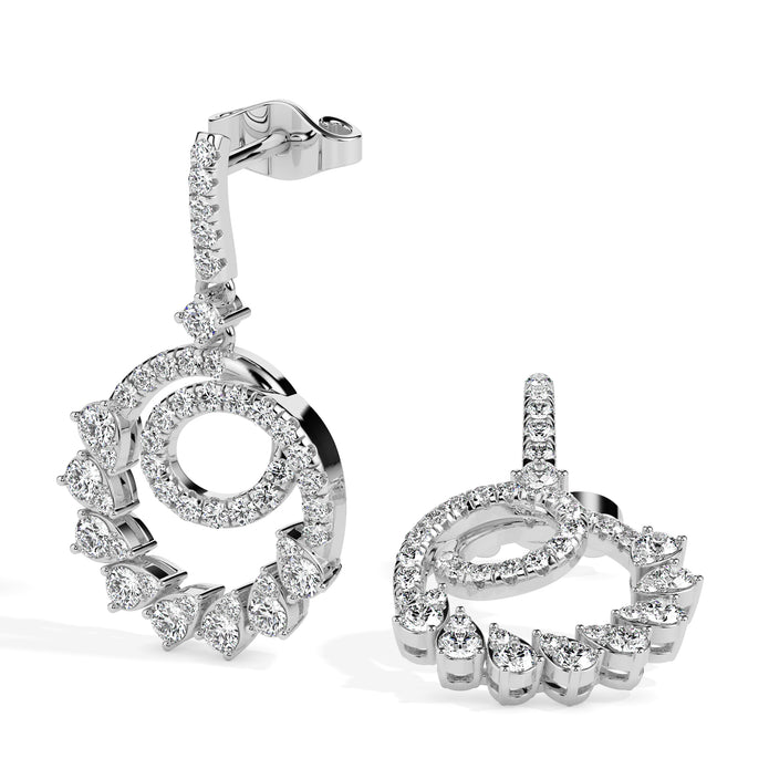 0.88Ct Prong Set Lab-Grown Diamond Gold Drop Earrings