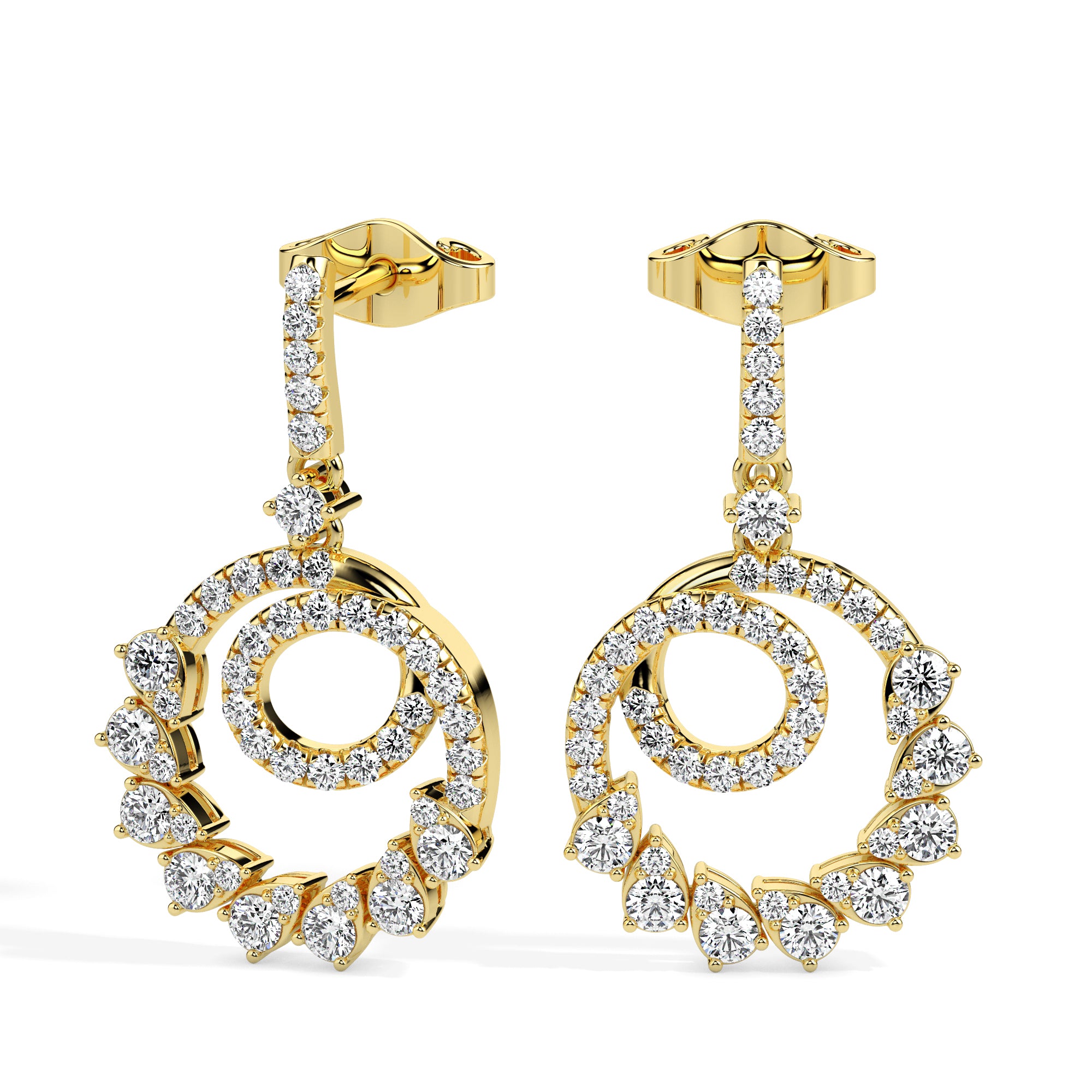 0.88Ct Prong Set Lab-Grown Diamond Gold Drop Earrings