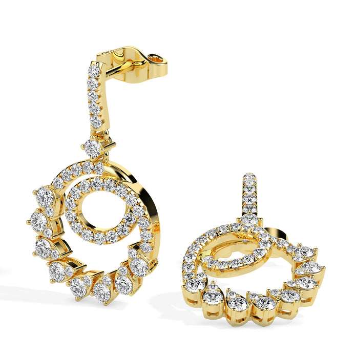 0.88Ct Prong Set Lab-Grown Diamond Gold Drop Earrings