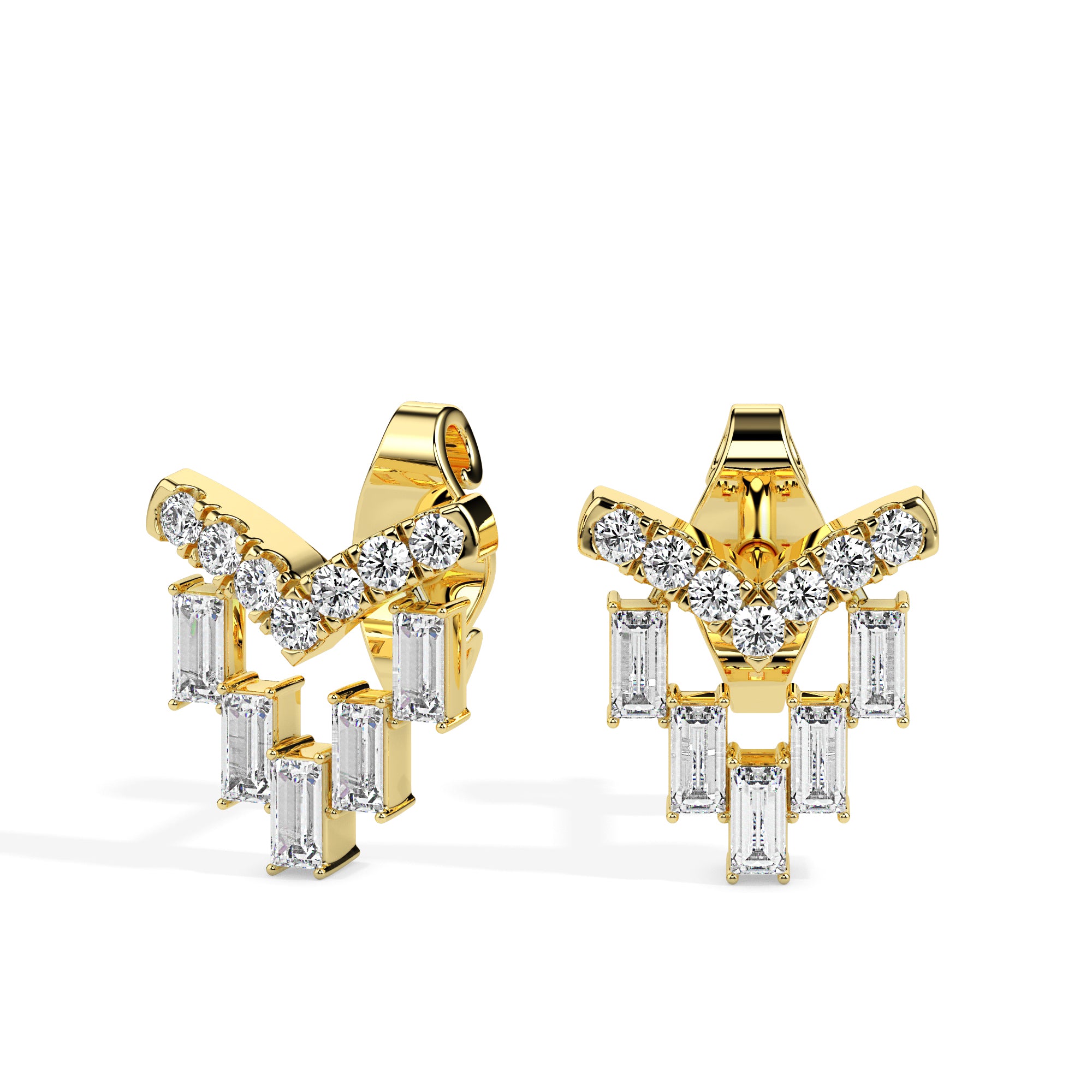 0.49Ct Chandelier Style Lab-Grown Diamond Gold Stud Earrings