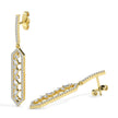 0.74Ct Hexagon Frame Lab-Grown Diamond Gold Drop Earrings