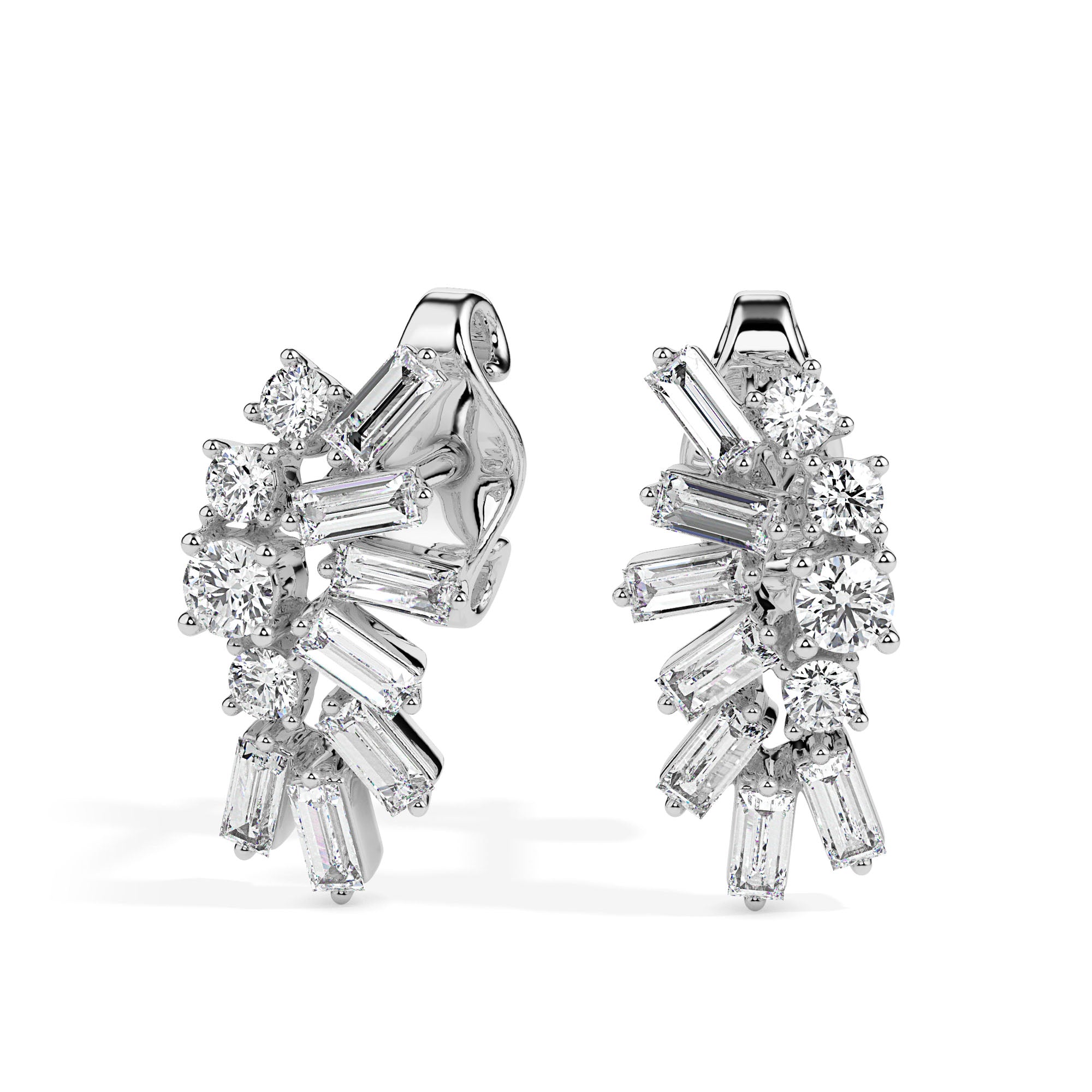 0.60Ct Sunburst Design Lab-Grown Diamond Gold Stud Earrings