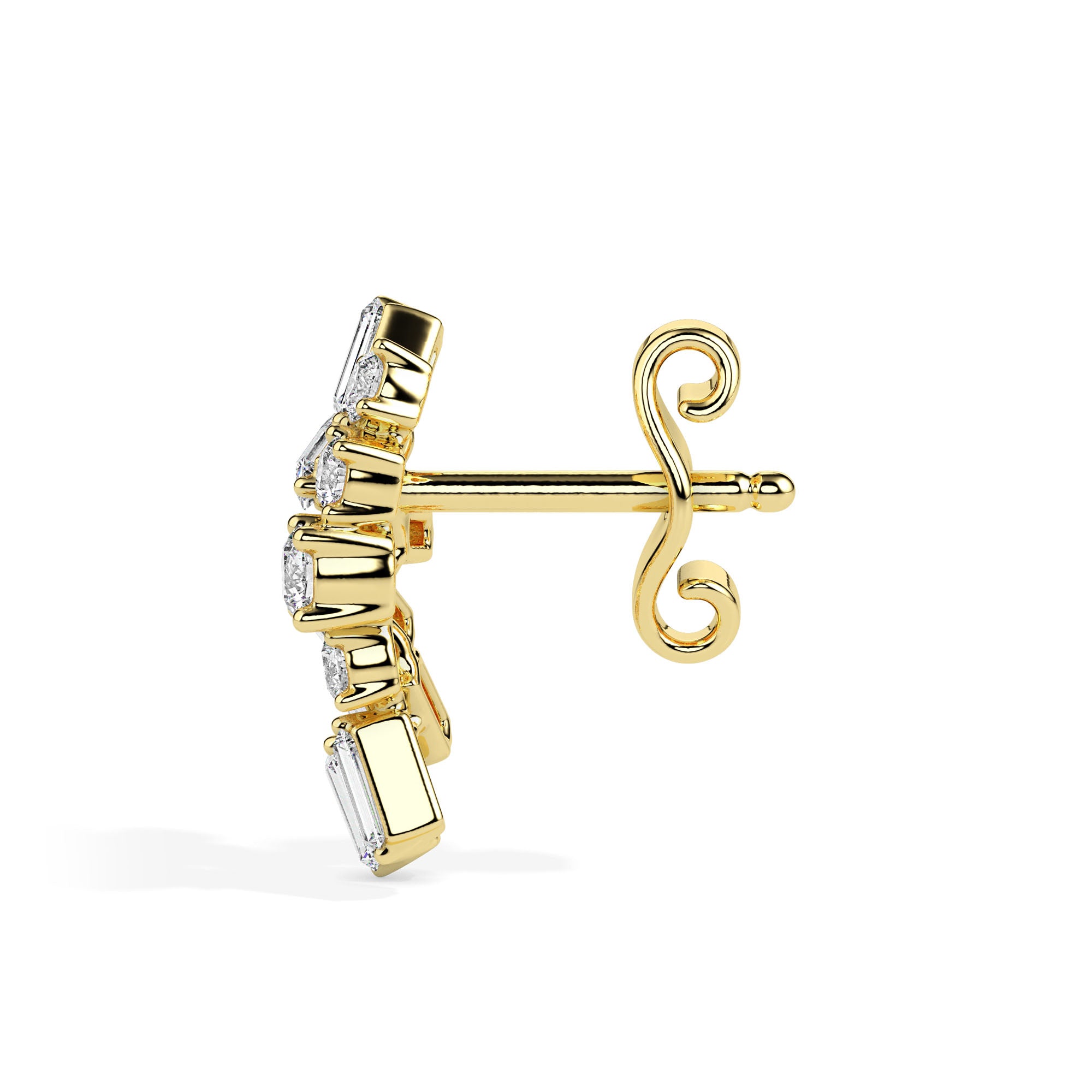 0.60Ct Sunburst Design Lab-Grown Diamond Gold Stud Earrings