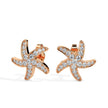 0.44Ct Starfish Shaped Lab-Grown Diamond Gold Stud Earrings