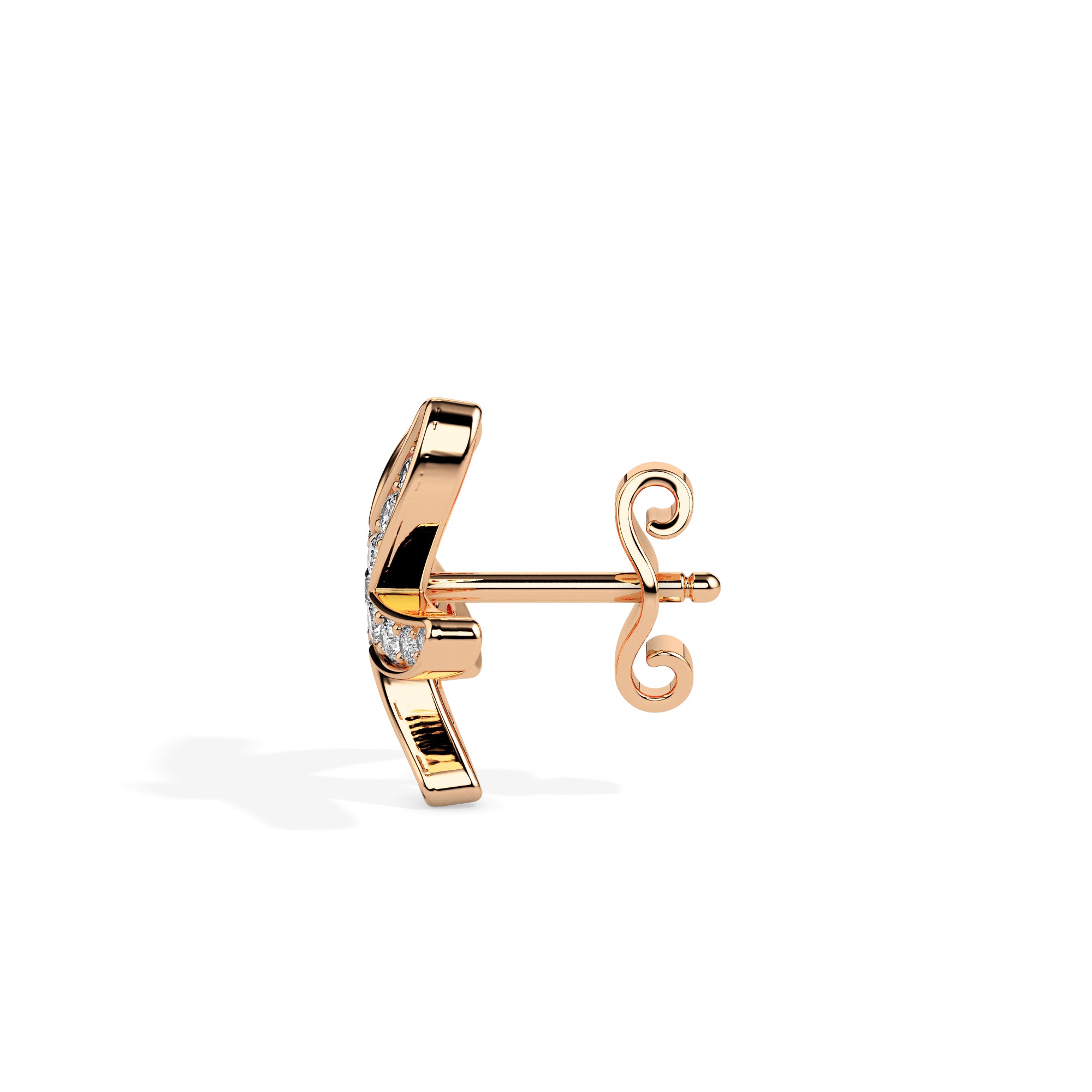 0.44Ct Starfish Shaped Lab-Grown Diamond Gold Stud Earrings