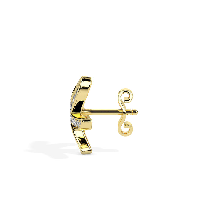 0.44Ct Starfish Shaped Lab-Grown Diamond Gold Stud Earrings