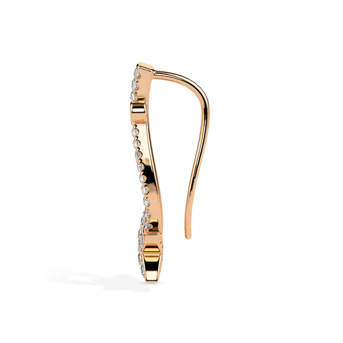 0.49Ct Star Shaped Lab-Grown Diamond Gold Ear Climber Earrings