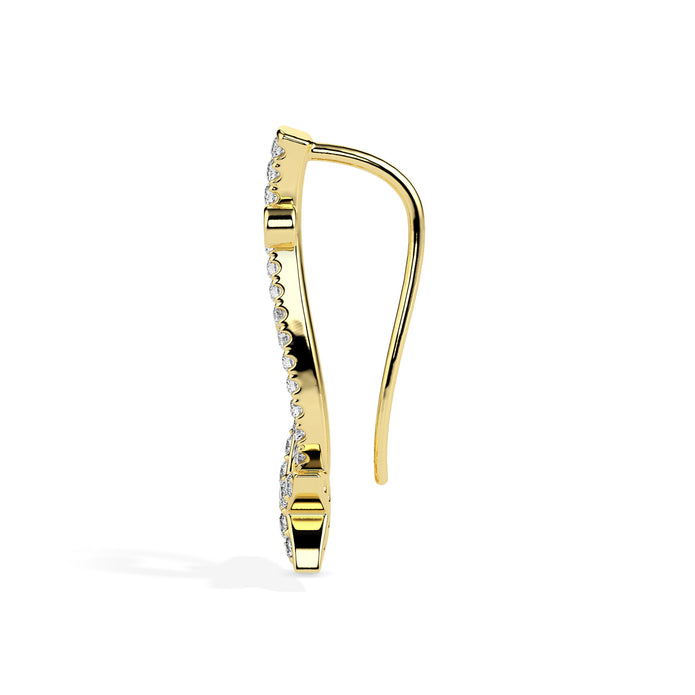 0.49Ct Star Shaped Lab-Grown Diamond Gold Ear Climber Earrings