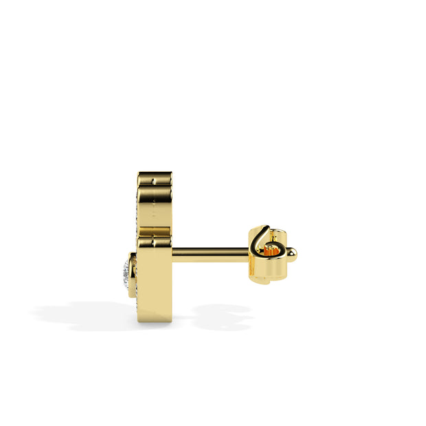 0.31Ct Hand & Evil Eye Lab-Grown Diamond Gold Unpair Stud Earrings