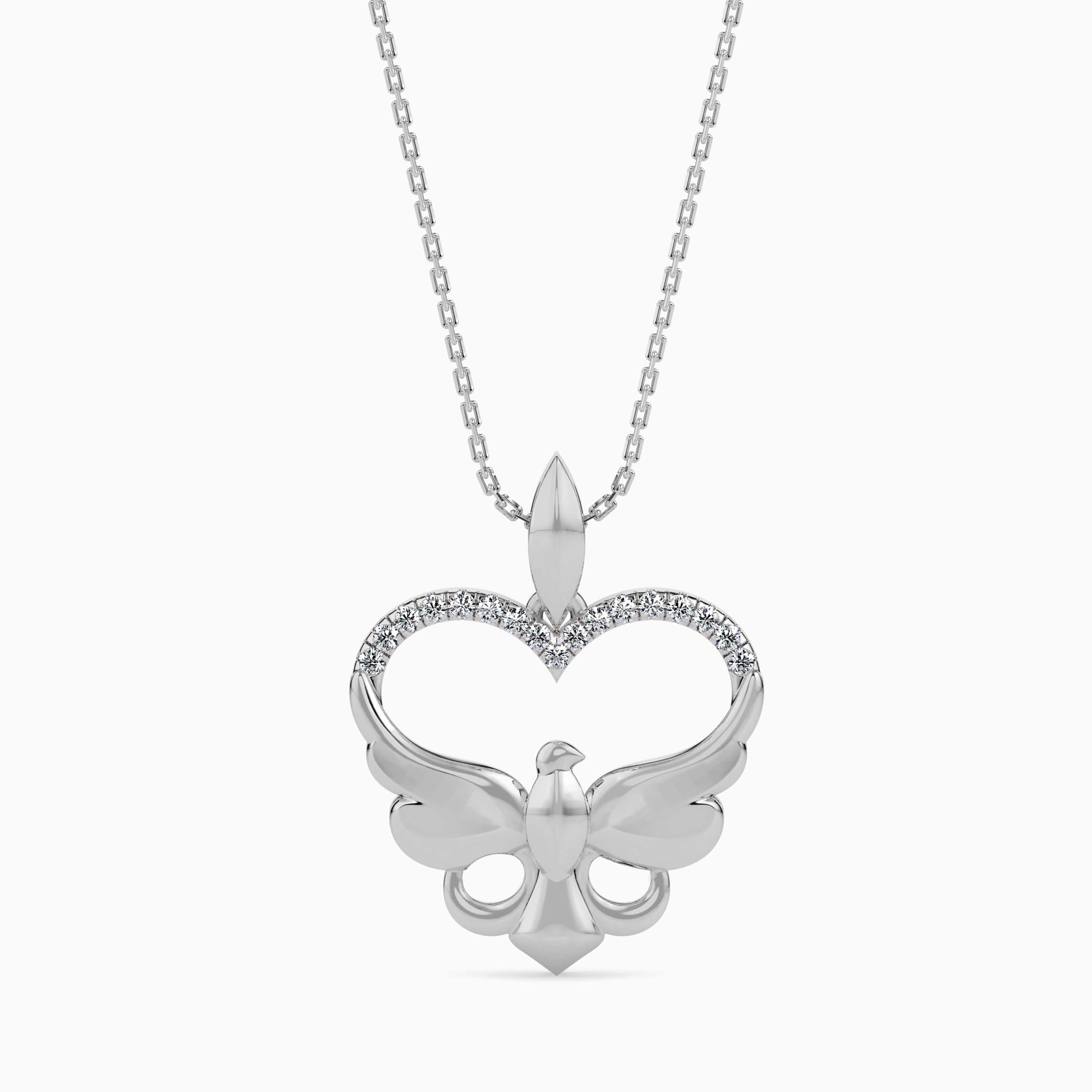 0.11Ct Heart Motif Lab-Grown Diamond Gold Pendant Necklace