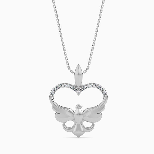0.11Ct Heart Motif Lab-Grown Diamond Gold Pendant Necklace