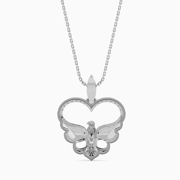 0.11Ct Heart Motif Lab-Grown Diamond Gold Pendant Necklace