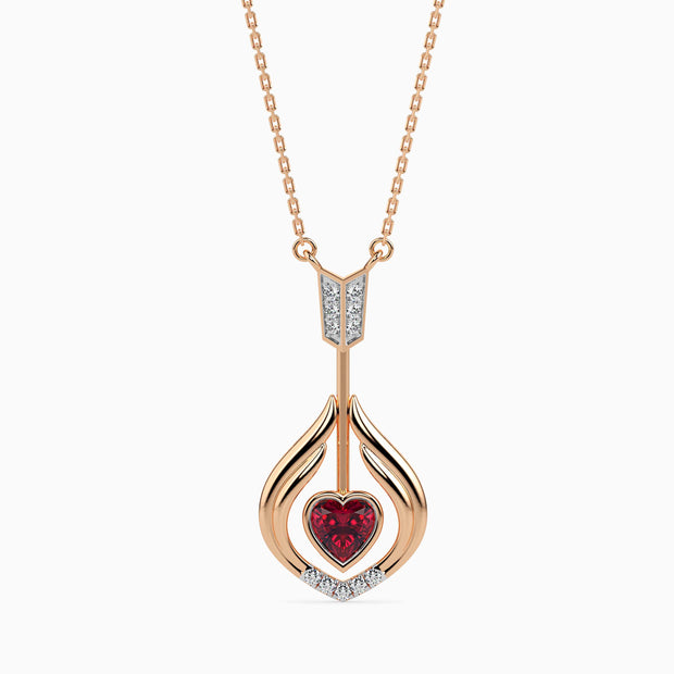 0.52Ct Heart Bezel Lab-Grown Diamond Gold Pendant Necklace