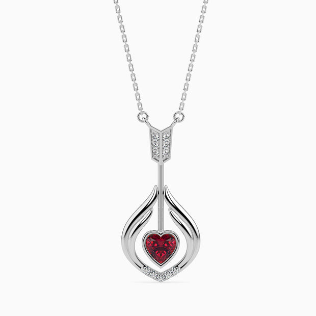 0.52Ct Heart Bezel Lab-Grown Diamond Gold Pendant Necklace
