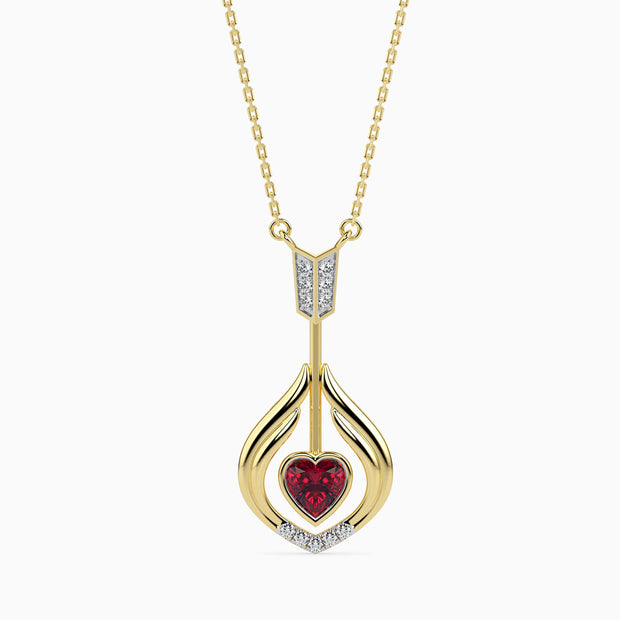 0.52Ct Heart Bezel Lab-Grown Diamond Gold Pendant Necklace