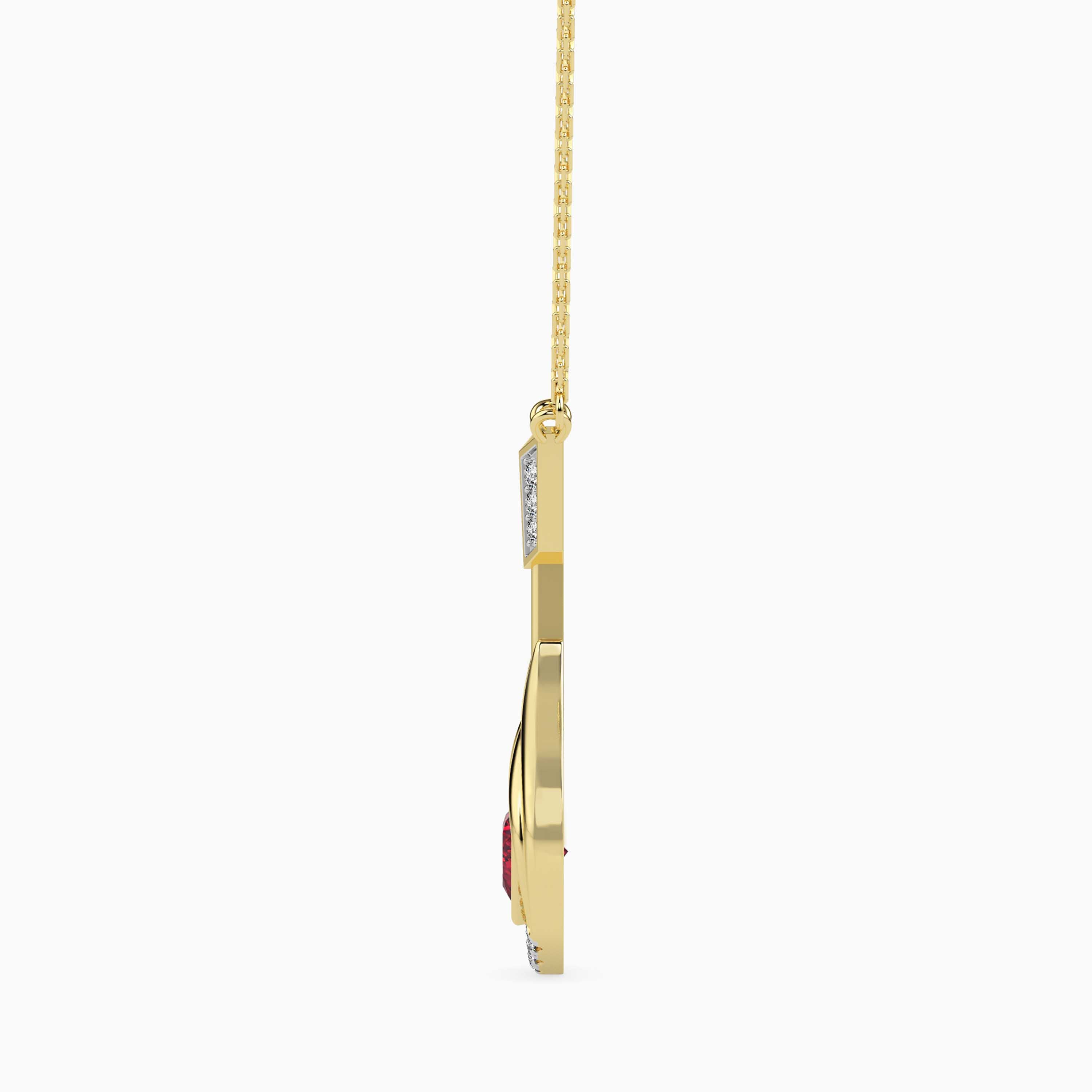 0.52Ct Heart Bezel Lab-Grown Diamond Gold Pendant Necklace