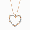 0.21Ct Twisted Pavé Heart Lab-Grown Diamond Gold Pendant Necklace