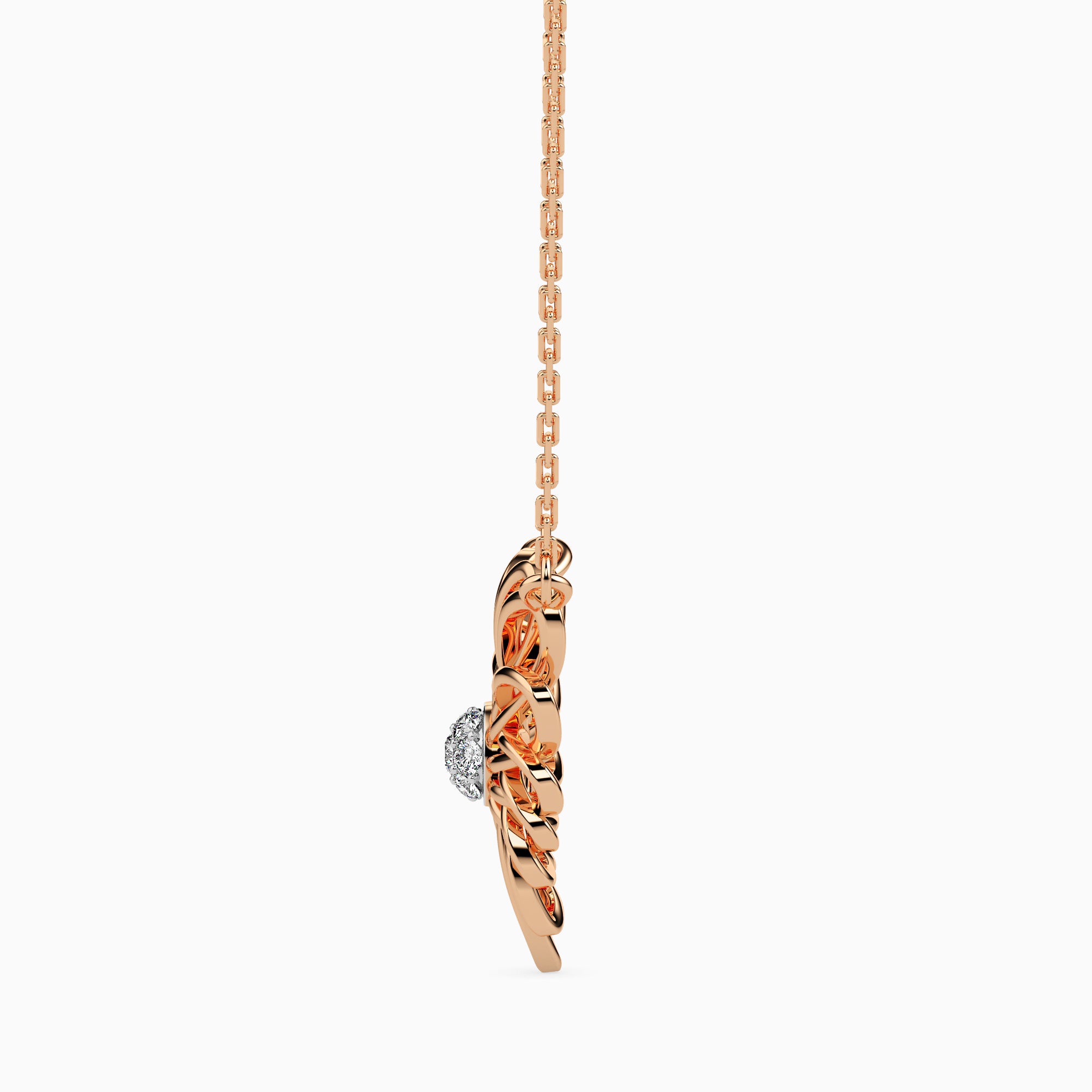 0.06Ct Round Cluster Lab-Grown Diamond Gold Pendant Necklace