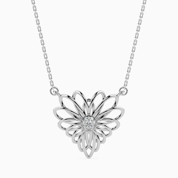 0.06Ct Round Cluster Lab-Grown Diamond Gold Pendant Necklace