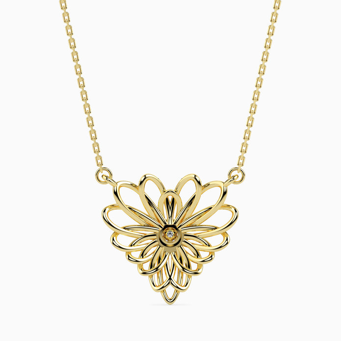 0.06Ct Round Cluster Lab-Grown Diamond Gold Pendant Necklace