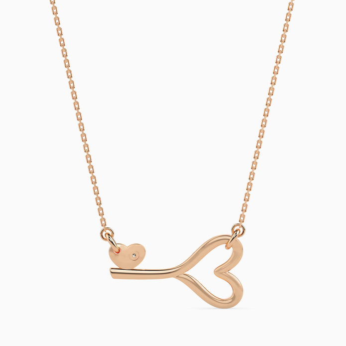 0.01Ct Flush-Set Round Lab-Grown Diamond Gold Pendant Necklace