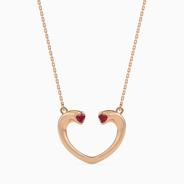 0.11Ct Bezel Set Heart Lab-Grown Diamond Gold Pendant Necklace