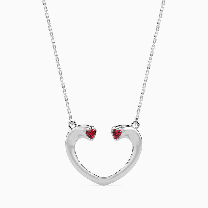 0.11Ct Bezel Set Heart Lab-Grown Diamond Gold Pendant Necklace
