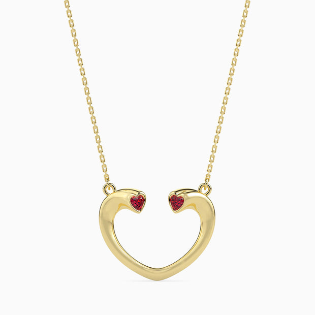0.11Ct Bezel Set Heart Lab-Grown Diamond Gold Pendant Necklace