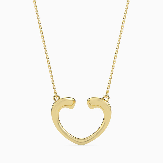 0.11Ct Bezel Set Heart Lab-Grown Diamond Gold Pendant Necklace