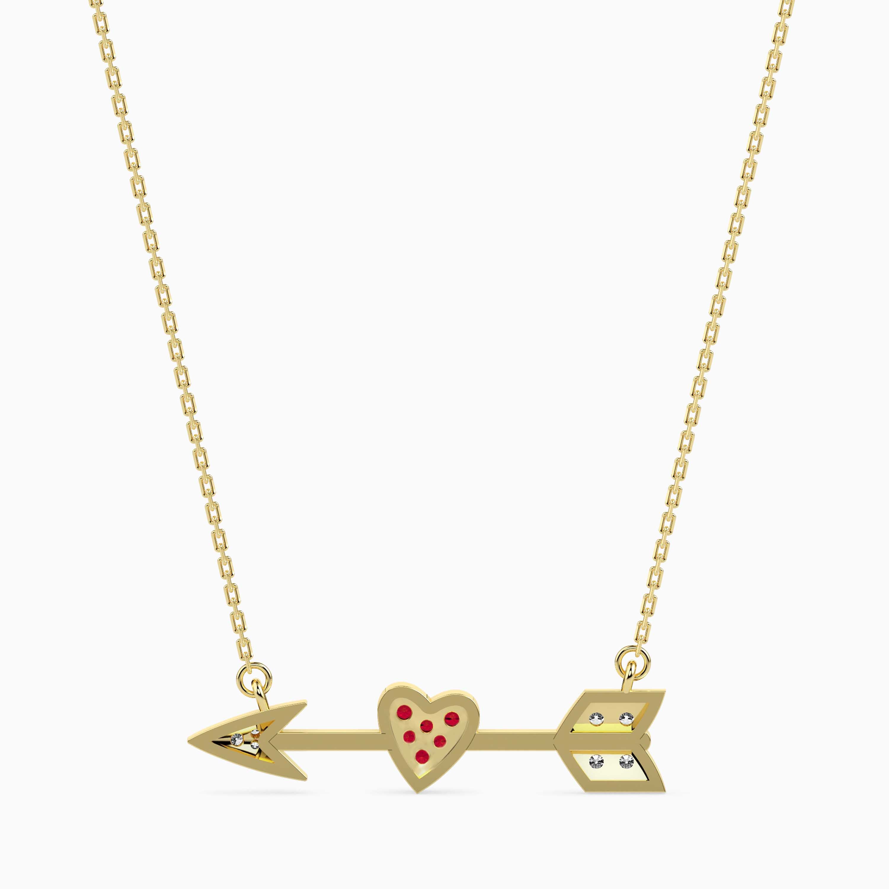 0.14Ct Heart Cluster Lab-Grown Diamond Gold Pendant Necklace