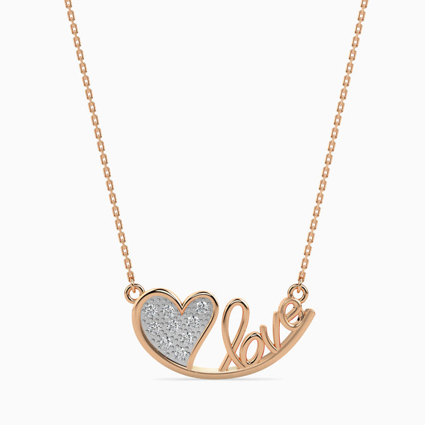 0.11Ct Heart Micro Pavé Lab-Grown Diamond Gold Pendant Necklace