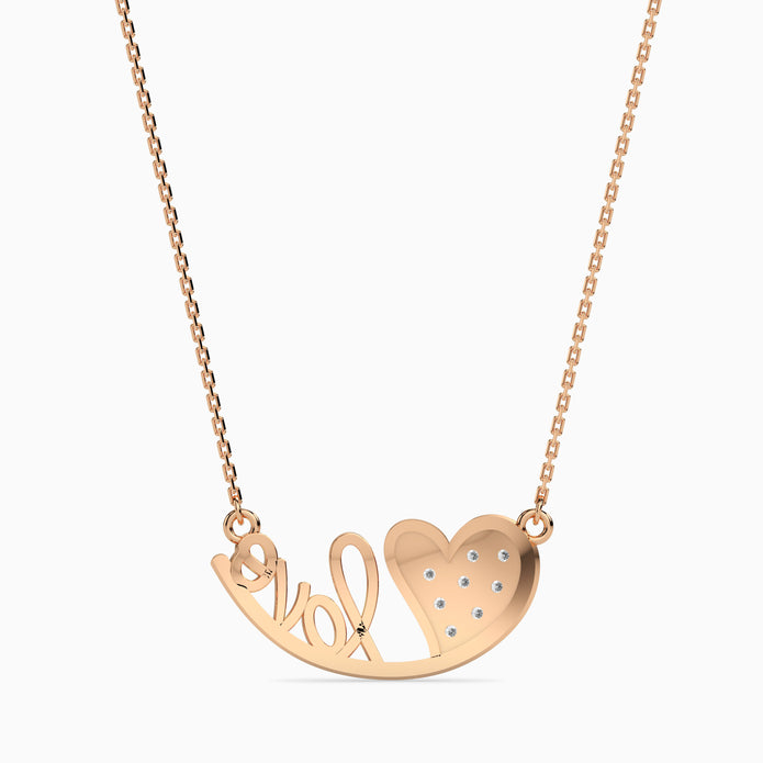 0.11Ct Heart Micro Pave Lab-Grown Diamond Gold Pendant Necklace