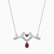 0.24Ct Red Pear Bezel Lab-Grown Diamond Gold Pendant Necklace