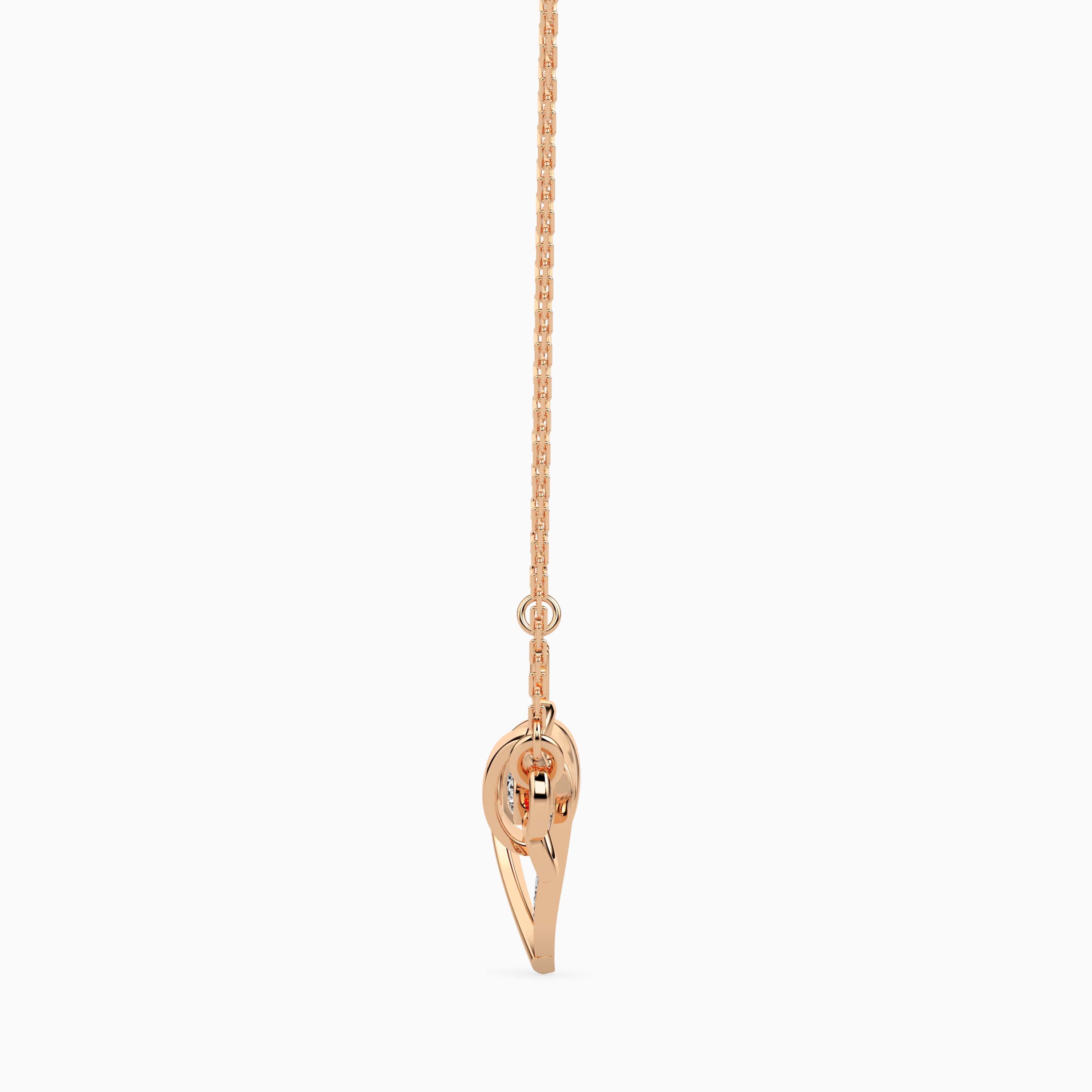 0.08Ct Round Bezel Lab-Grown Diamond Gold Pendant Necklace