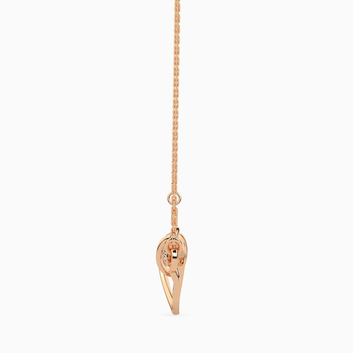 0.08Ct Round Bezel Lab-Grown Diamond Gold Pendant Necklace