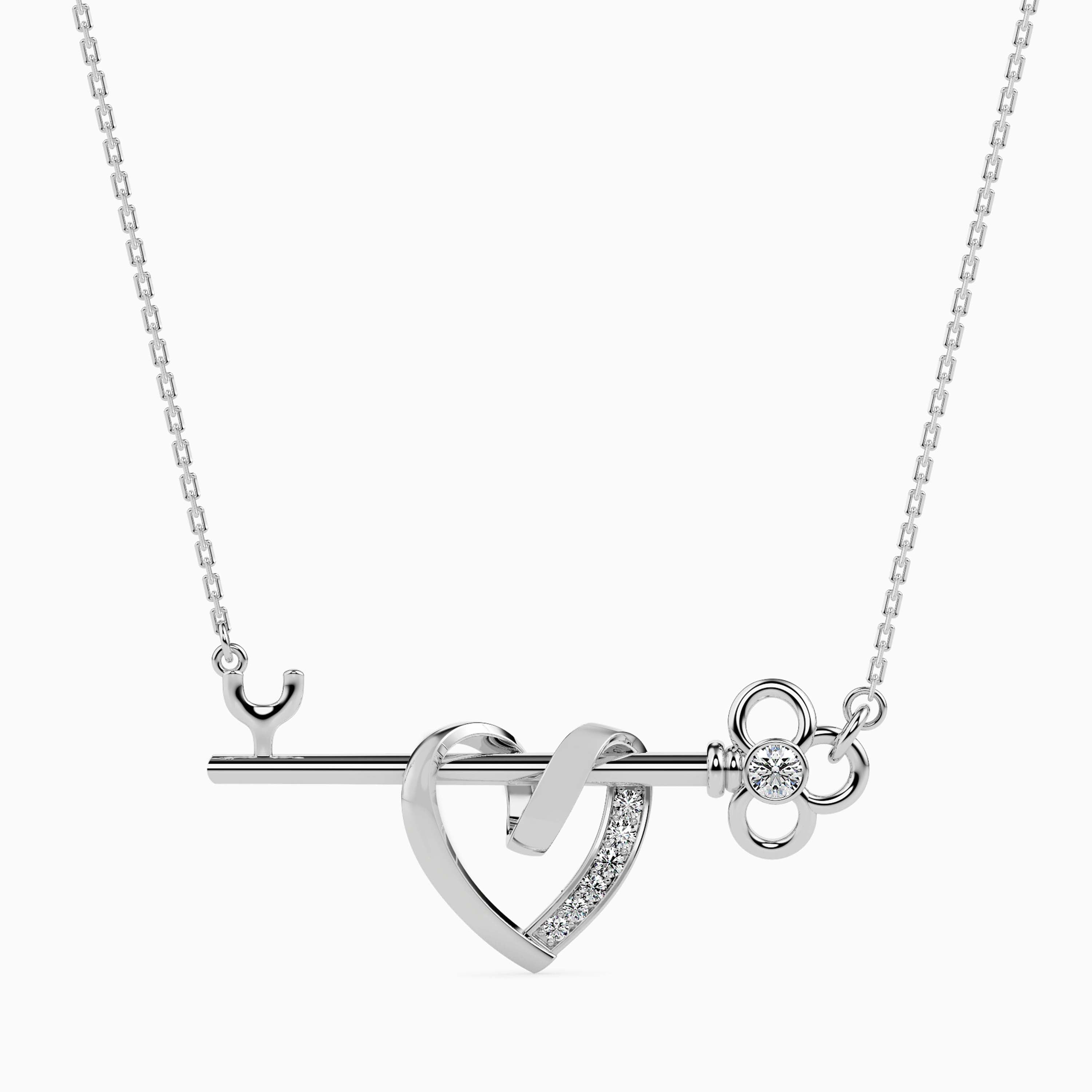 0.08Ct Round Bezel Lab-Grown Diamond Gold Pendant Necklace