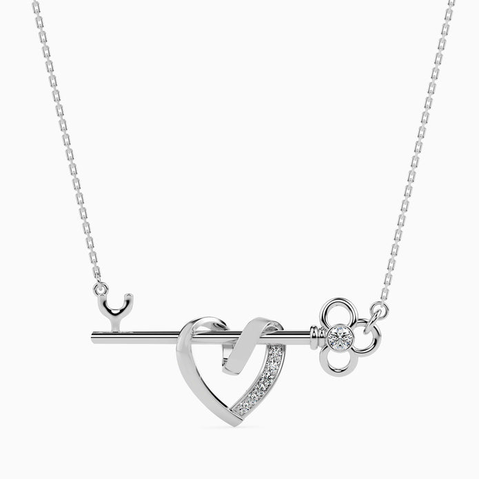 0.08Ct Round Bezel Lab-Grown Diamond Gold Pendant Necklace