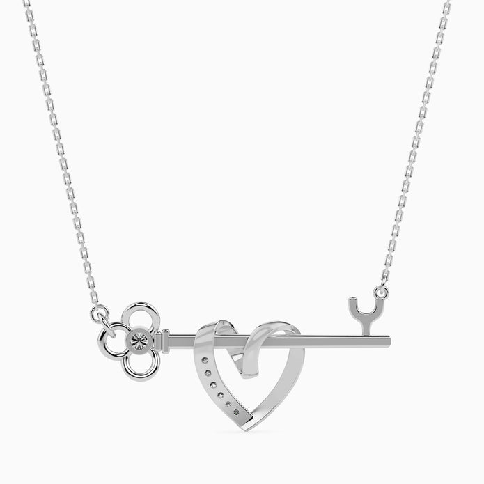 0.08Ct Round Bezel Lab-Grown Diamond Gold Pendant Necklace