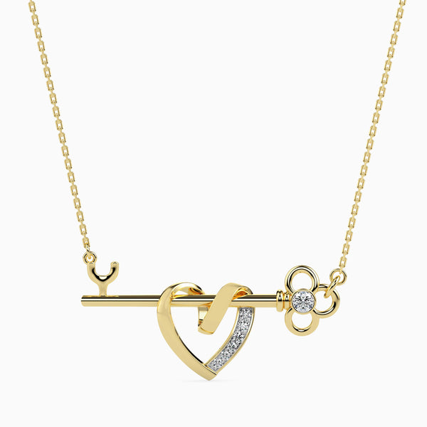0.08Ct Round Bezel Lab-Grown Diamond Gold Pendant Necklace