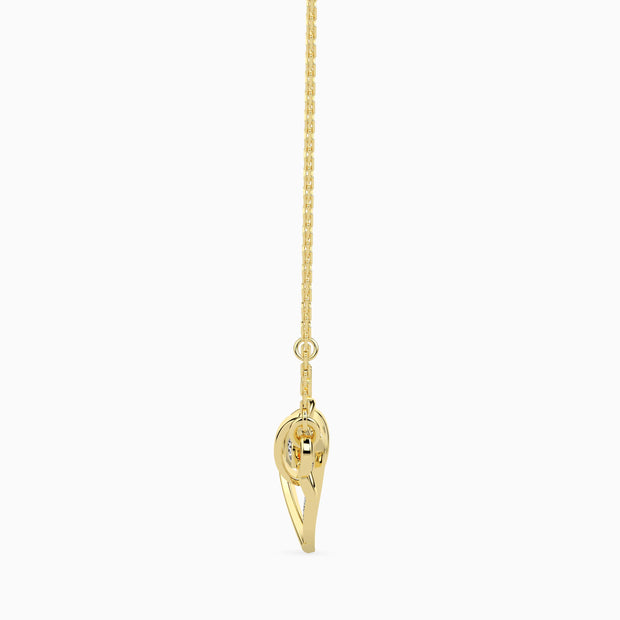 0.08Ct Round Bezel Lab-Grown Diamond Gold Pendant Necklace