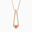 0.15Ct Red Round Flush Set Lab-Grown Diamond Gold Pendant Necklace