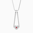 0.15Ct Red Round Flush Set Lab-Grown Diamond Gold Pendant Necklace