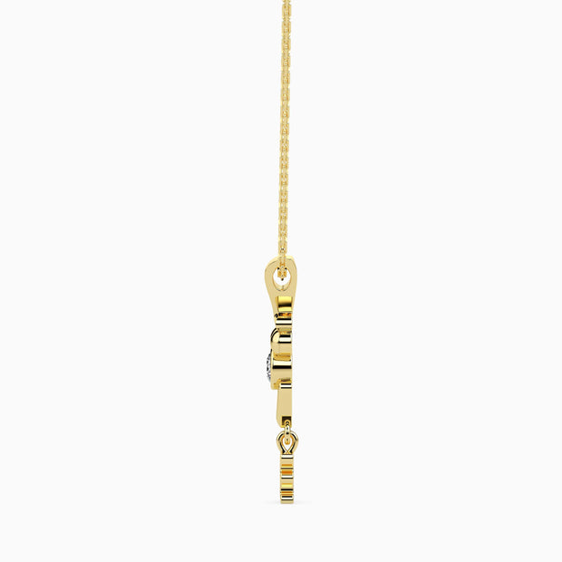 0.10Ct "Love" Word  Lab-Grown Diamond Gold Pendant Necklace