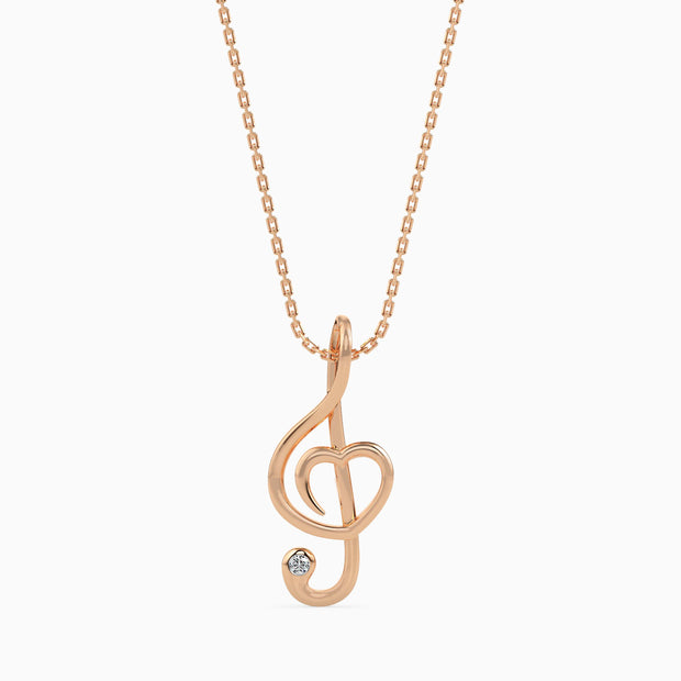 0.01Ct Round Bezel Lab-Grown Diamond Gold Pendant Necklace