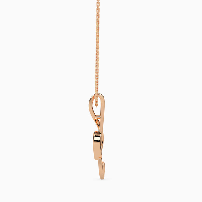 0.01Ct Round Bezel Lab-Grown Diamond Gold Pendant Necklace