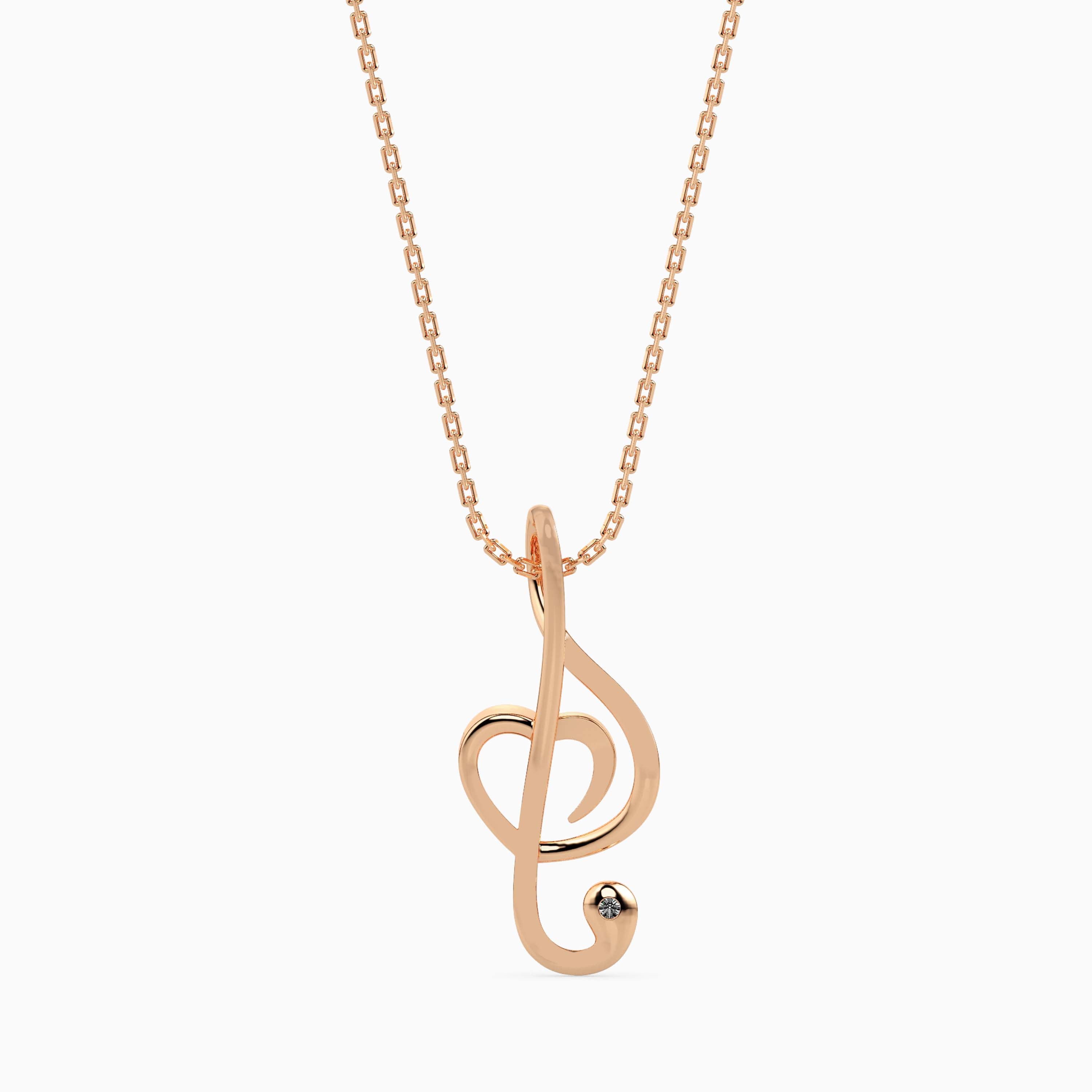 0.01Ct Round Bezel Lab-Grown Diamond Gold Pendant Necklace